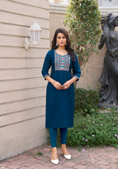 Elegant Maroon Cotton Kurti with Embroidered Neckline – Single Piece Top