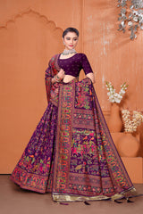 Purple Royal Pashmina Silk saree