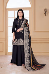 Midnight Elegance Embroidered Cotton Dress Combo