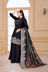 Midnight Elegance Embroidered Cotton Dress Combo