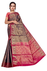 Royal Elegance Silk Saree with Golden Zari Border