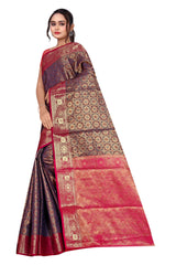 Royal Elegance Silk Saree with Golden Zari Border