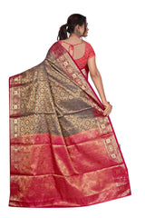 Royal Elegance Silk Saree with Golden Zari Border