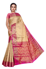 Golden Radiance Silk Saree with Zalar in Pallu