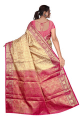 Golden Radiance Silk Saree with Zalar in Pallu