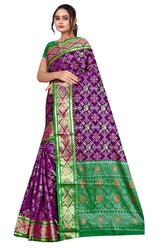 Majestic Patola Silk Saree in Purple and Green