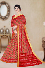 Leriya Patola Silk Saree with Golden Border