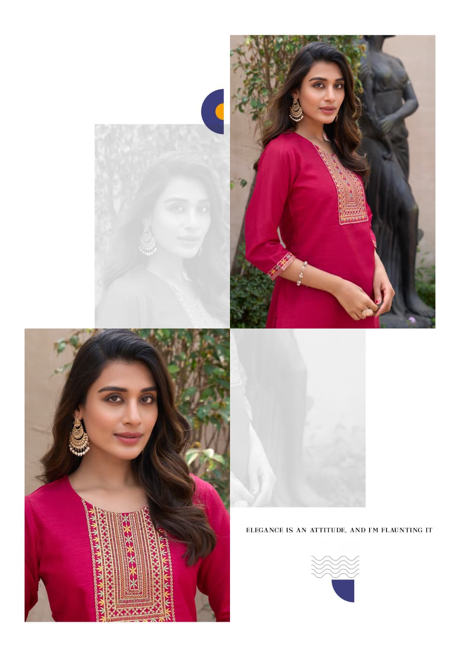 Elegant Maroon Cotton Kurti with Embroidered Neckline – Single Piece Top