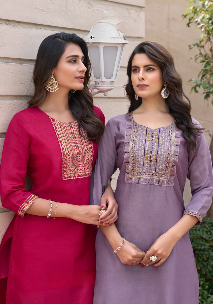 Elegant Maroon Cotton Kurti with Embroidered Neckline – Single Piece Top
